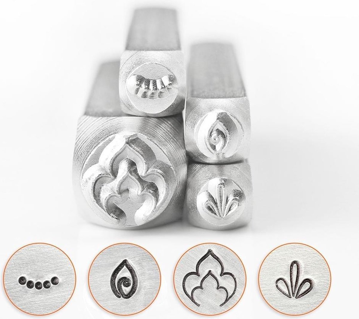 Slagstempelset Henna Mandala | hoogte 4 - 9,5 mm